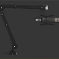 Modern Black Boom Arm Microphone Stand With Professional Microphone And Durable Design