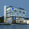 Modern Office Building Exterior Design With Glass Curtain Wall Multi Storey China Logo And Entrance