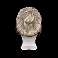 Human Head Model With Brown Short Textured Hair And Detailed Facial Features