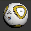 Adidas White And Yellow Soccer Ball With Triangular Patterns And Brand Logos