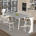 Modern Dining Table Combination Restaurant Ornaments 3d model