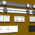 Various Modern Switch Panels With Multiple Sockets And Different Color Designs