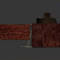 Vintage Weapon Red Wooden Box With Handle Mechanical Components And Circular Parts