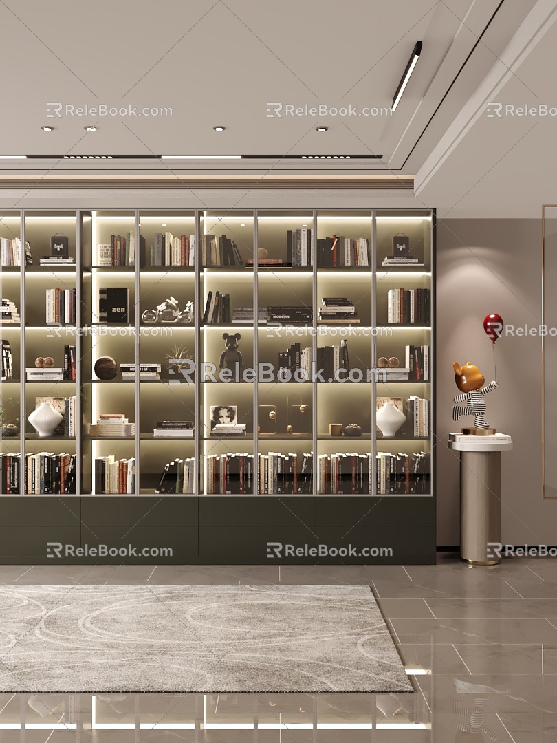 Bookcase wardrobe ornaments 3d model