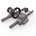 Rustic Iron Weapon With Spoked Wheels And Metal Frame Mechanical Design