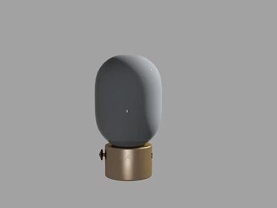 Modern Oval Table Lamp With Gray Shade And Gold Metal Base 3d model
