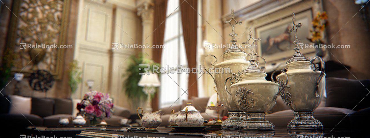 Modern Reception Room Club Reception Room 3d model