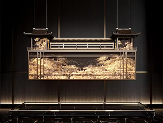 New Chinese Art Chandelier Glass Chandelier Decorative Chandelier Art Device 3d model