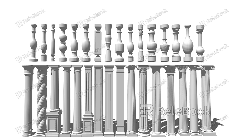 European Roman Column Roman Column Aquarius Balustrade model