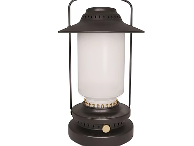 Vintage Table Lamp With Black Metal Frame White Lampshade And Gold Accents 3d model