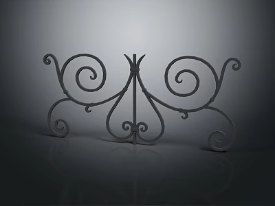 Elegant Decorative Iron Fence Featuring Intricate Scrolls Curved Details And Artistic Design 3d model