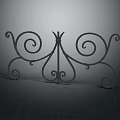 Elegant Decorative Iron Fence Featuring Intricate Scrolls Curved Details And Artistic Design