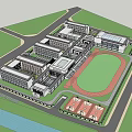 Modern School Architecture Primary School 3d model
