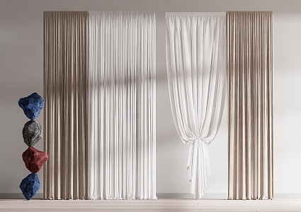 modern curtain fabric curtain gauze curtain fabric curtain 3d model