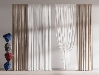 modern curtain fabric curtain gauze curtain fabric curtain 3d model