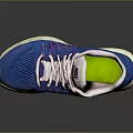 Blue Running Shoes With Pink Laces And White Nike Logo On Beige Sole