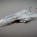 Fighter Jet Model with Gray Exterior Tail Number 4 and Detailed Cockpit Landing Gear Weapons