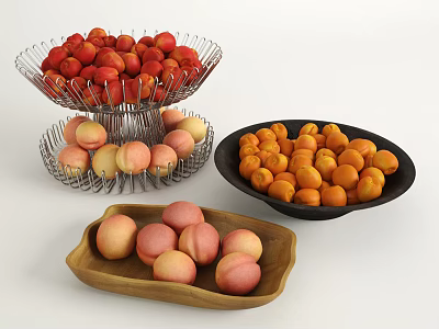 Modern fruit decorations 3d model