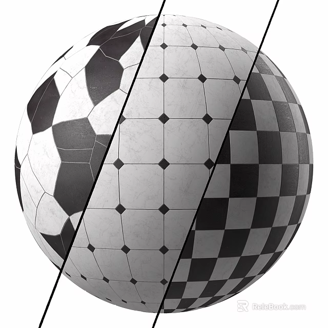 Sphere Components on a Sphere with Hexagonal Grid and Checkerboard Geometric Patterns 3d model