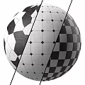 Sphere Components on a Sphere with Hexagonal Grid and Checkerboard Geometric Patterns 3d model