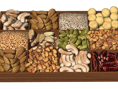 modern food nuts food snacks model