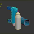Portable Medical Electronic Inhaler Device with Blue Casing and Silver Canister