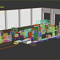 Warehouse Logistics Center With Conveyor Belts Yellow Fencing Green Forklift And Cardboard Boxes