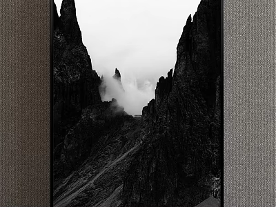 Stunning Mountain Landscape With Towering Rocky Peaks And Misty Valleys 3d model