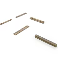 Five Long Thin Brass Strips With Smooth Surface As Mechanical Parts