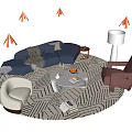 Modern Living Room Sofa And Coffee Table Set With Area Rug Armchairs And Floor Lamp