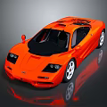 Orange High Performance Supercar With Sleek Design Black Roof And Reflective Surface