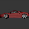 Red High Performance Sports Car With Sleek Body And Rear Spoiler