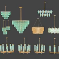 Various Modern Elegant Chandeliers Collection With Glass Metal And Different Hanging Designs