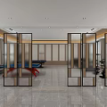 Spacious Modern Fitness Room With Treadmills Pool Tables And Bright Windows