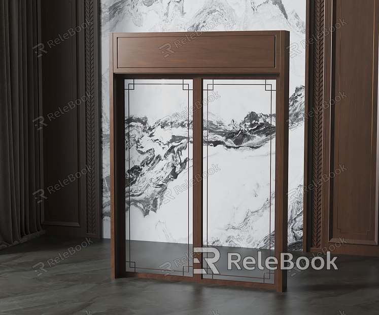 New Chinese style sliding door glass sliding door model