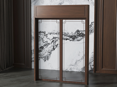 New Chinese style sliding door glass sliding door model