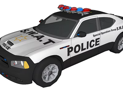 SWAT Police Function Vehicle With Emergency Lights And Special Operations Markings 3d model