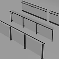 Modern Glass Railings With Black Metal Frames For Balcony Or Staircase
