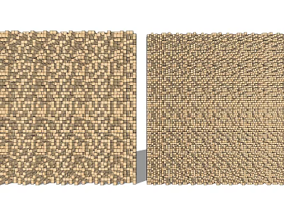 Beige Textured Background Wall With Small Mosaic Tile Pattern Design 3d model