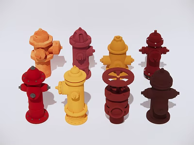 Ground anti-collision fire hydrant 3d model