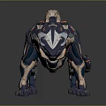Futuristic Mechanical Leopard Character With Robotic Structure And Blue Orange Details