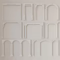 White Wall Mounted Architectural Frames With Various Arch And Rectangular Designs