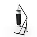 Free Standing Black And White Punching Bag With Stable Metal Stand For Home Use