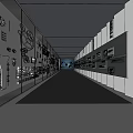Modern Exhibition Hall with Glass Display Cases Wall Exhibits and Reflective Flooring