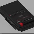 Vintage Black GFX Tape Recorder Featuring Red Button And Classic Control Panel 3d model
