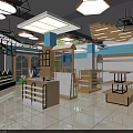 Kids Furniture Store Interior Design With Display Shelves Cashier Counter And Modern Lighting