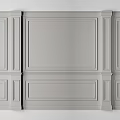 Modern Gray Wall Panel Designs With Decorative Molding And Soft Upholstered Sections 3d model