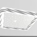 White Modern Ceiling Light with Star Moon Pattern Square and Round Decorative Design for Home 3d model