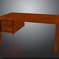 Red Wooden Desk With Two Drawers And Simple Design For Home Office Use
