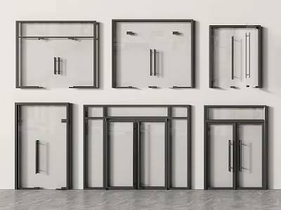 Double door glass double door commercial glass door commercial door glass door shop door office door office door 3d model